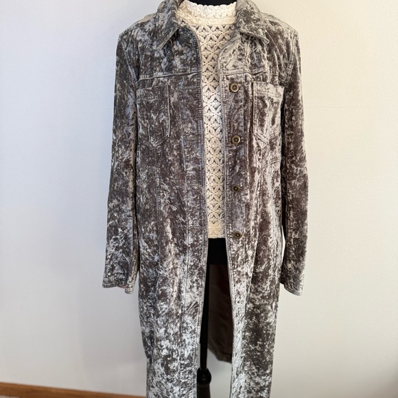 Anthropologie Jackets & Blazers - Anthropologie Olive Green Mineral Wash Long Jacket Coat Size 10